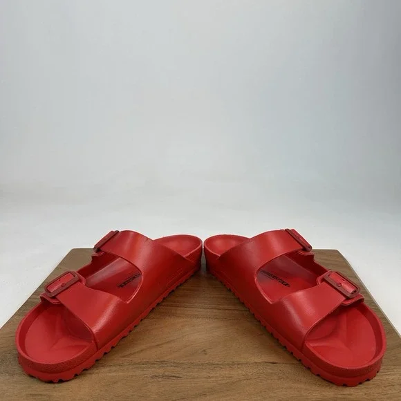 New Mens Birkenstock Arizona Waterproof Slide Sandals Red EU 45 Reg US 12/12.5 - Picture 3 of 8